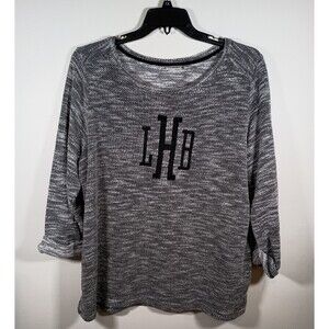 Croft & Barrow Heather Gray LHB Cuffed 3/4 Sleeve Plus Size Womens Sweater 2X